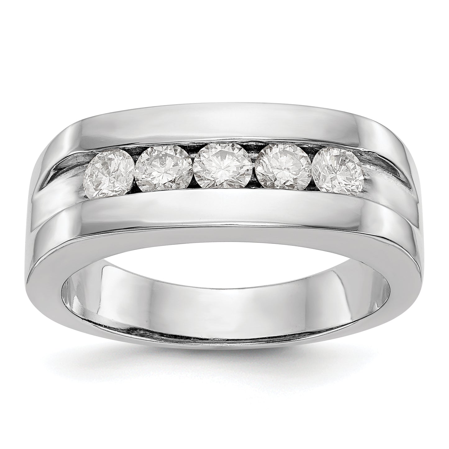 10k White Gold 3/4 Ct. Lab Grown Diamond VS/SI+ G+ Men's Band Ring