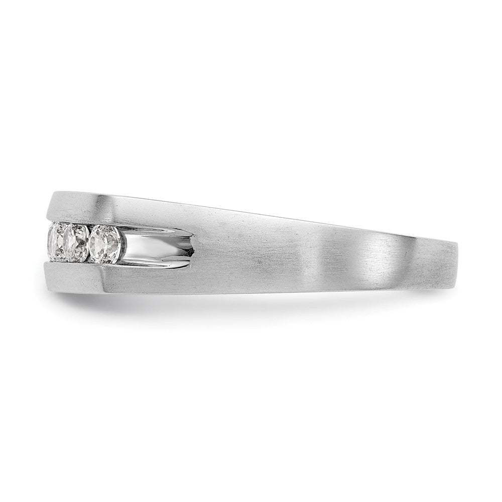 14K White Gold True Origin Men'S 1/2 Carat Lab Grown Diamond Vs Def Channel Band