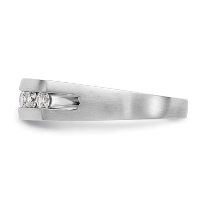 14K White Gold True Origin Men'S 1/2 Carat Lab Grown Diamond Vs Def Channel Band