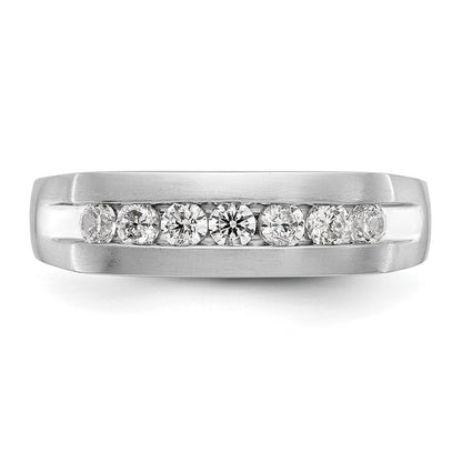 14K White Gold True Origin Men'S 1/2 Carat Lab Grown Diamond Vs Def Channel Band