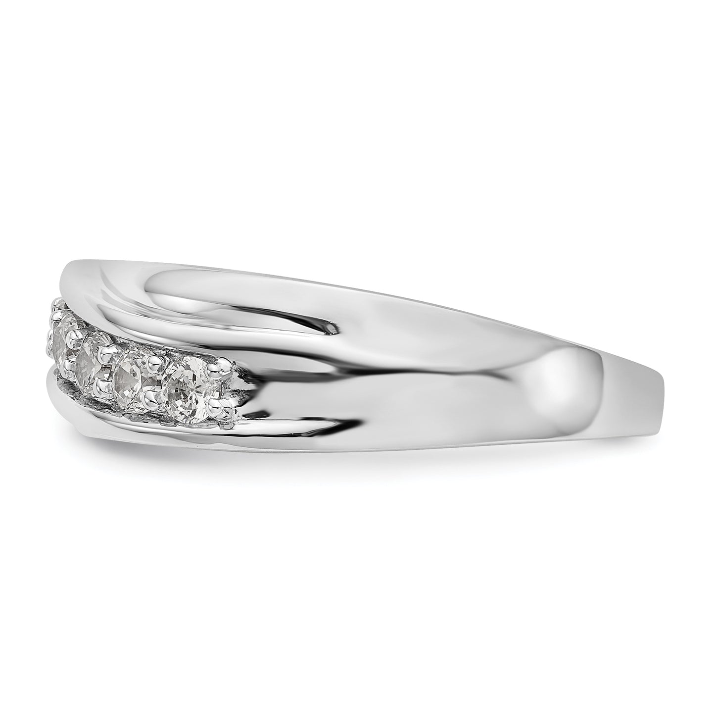 14k White Gold 1/2 Ct. Lab Grown Diamond VS/SI+ G+ Seven Stone Men's Ring