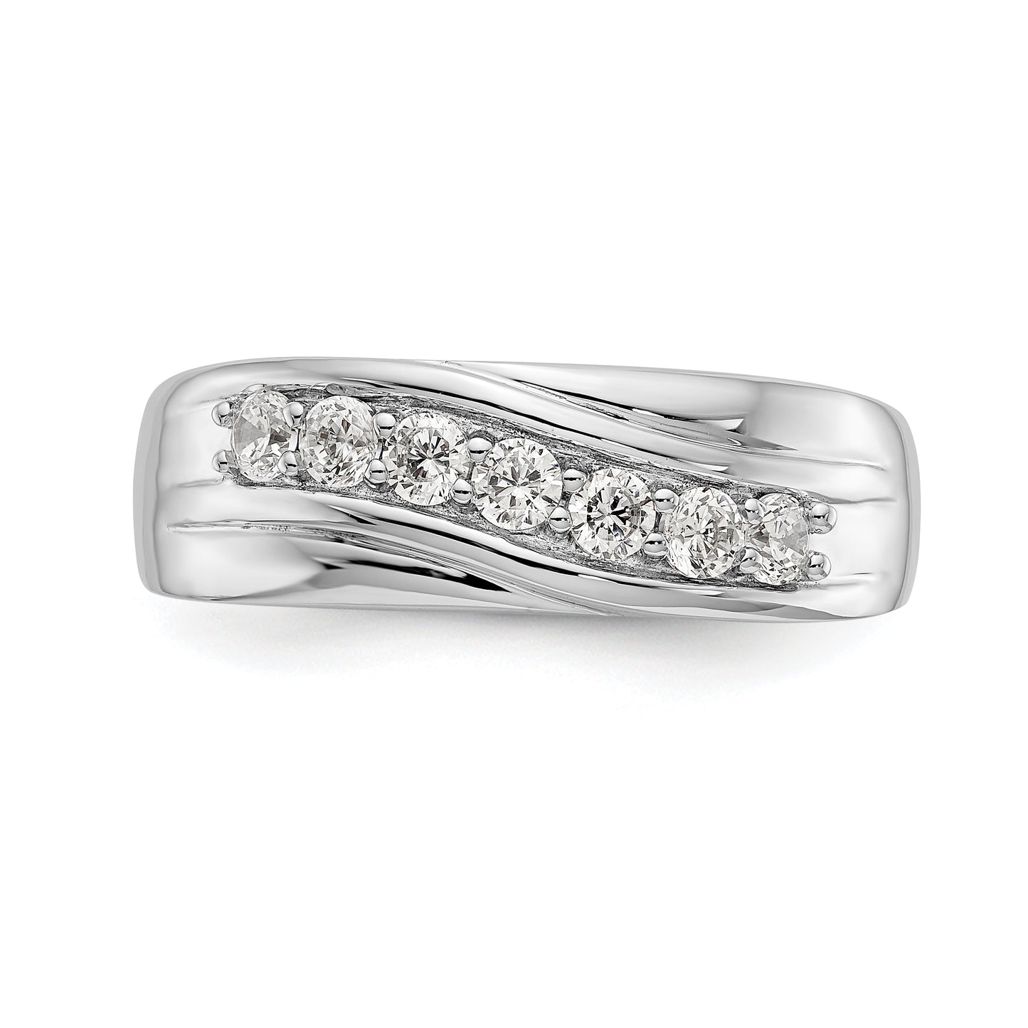 14k White Gold 1/2 Ct. Lab Grown Diamond VS/SI+ G+ Seven Stone Men's Ring