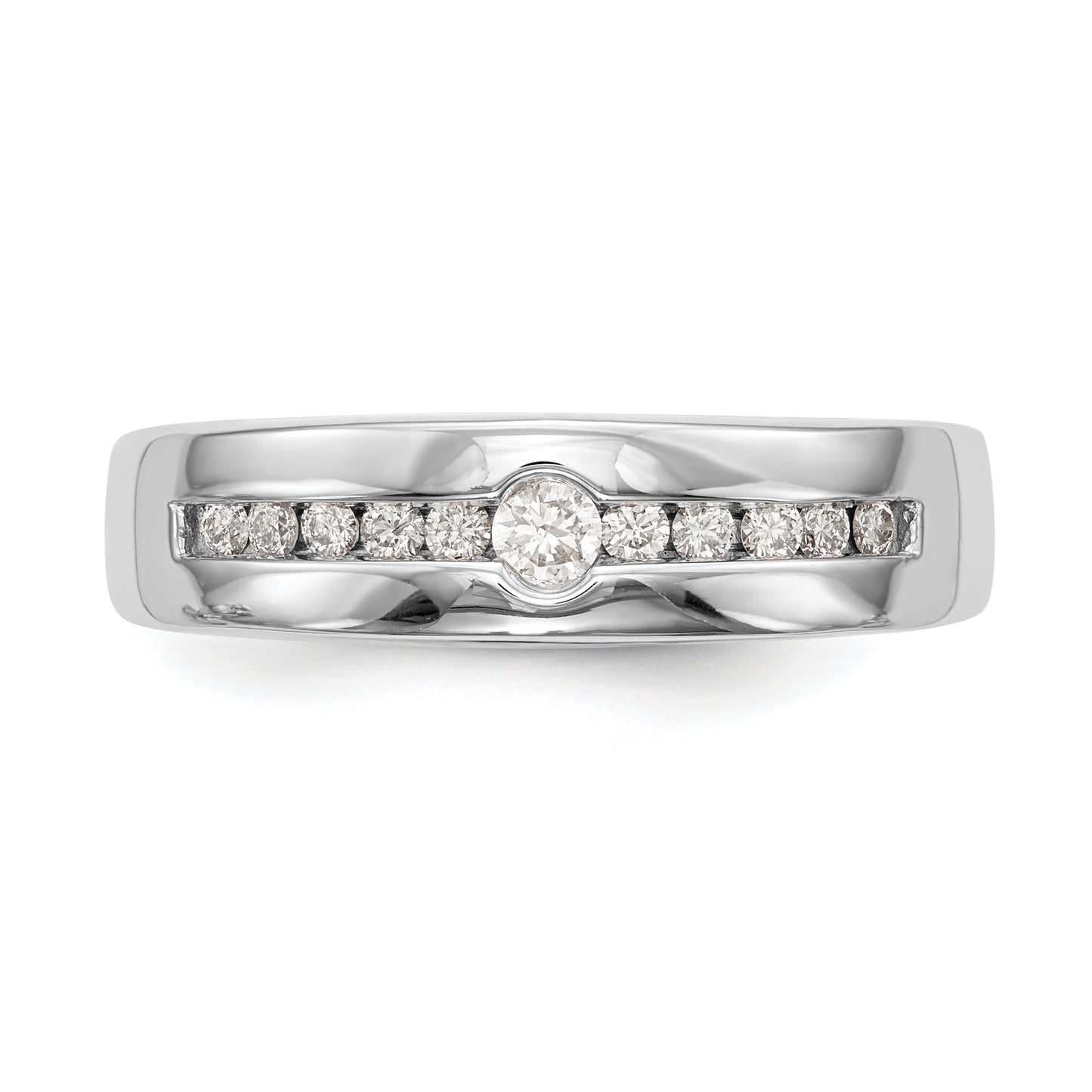 14K White Gold Lab Grown Diamond VS/SI+ G+ Men's Band Ring