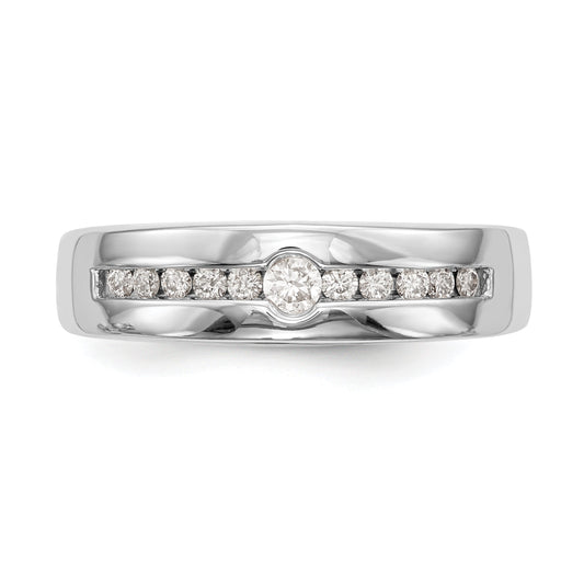 14K White Gold 1/4 Carat Diamond Complete Men'S Channel Band