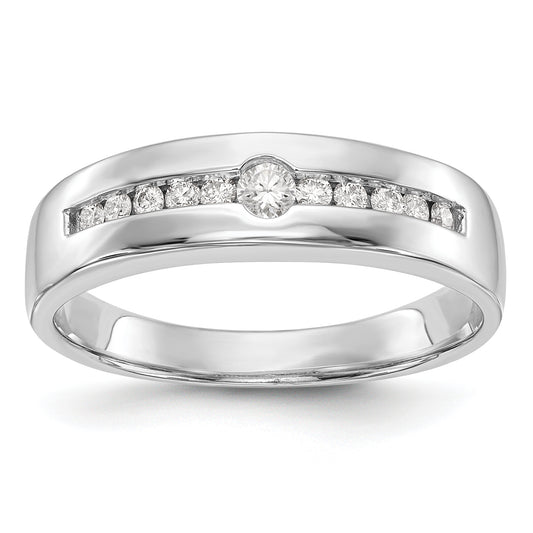 14K White Gold Lab Grown Diamond VS/SI+ G+ Men's Band Ring