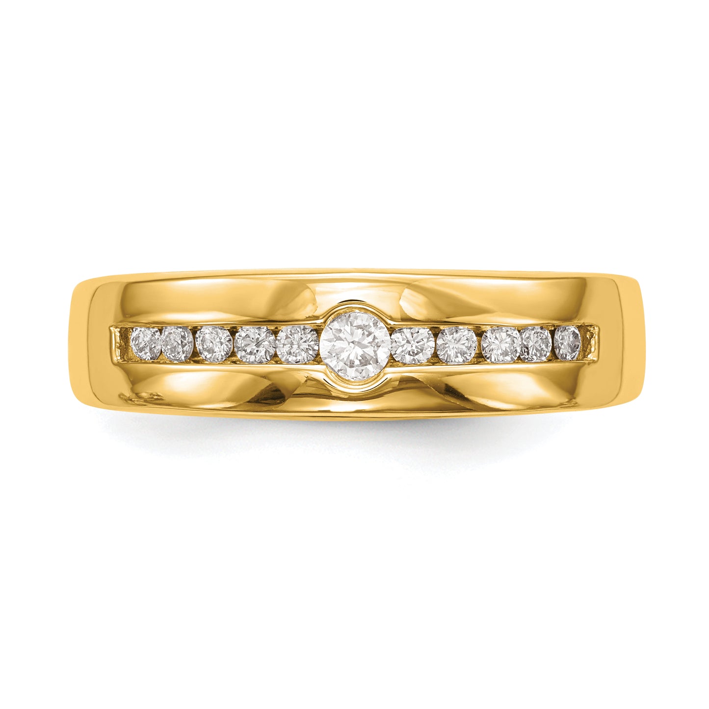 14k Yellow Gold Lab Grown Diamond VS/SI+ G+ Men's Band Ring