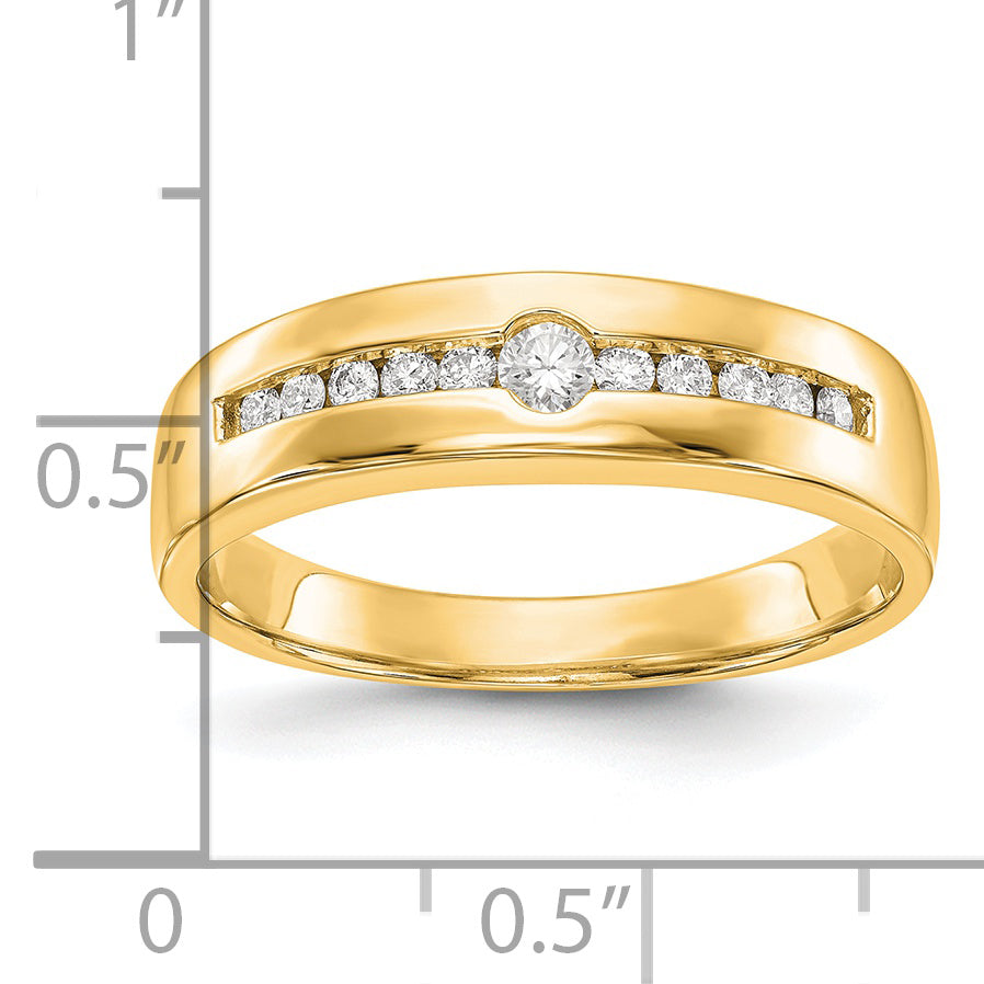 14k Yellow Gold Lab Grown Diamond VS/SI+ G+ Men's Band Ring