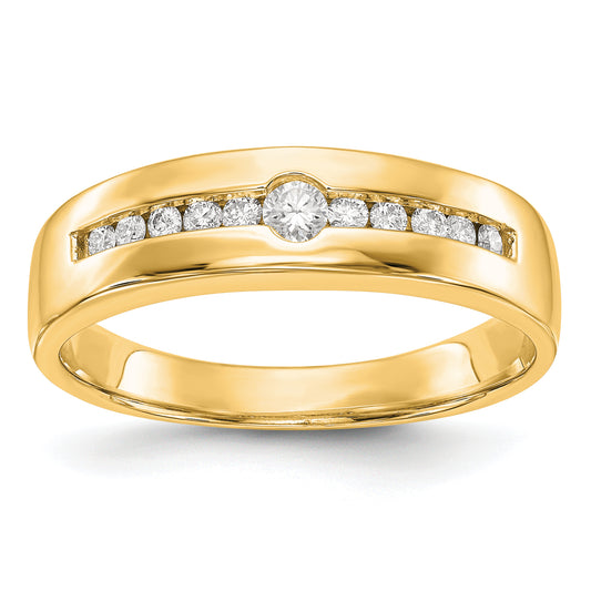 14k Yellow Gold Lab Grown Diamond VS/SI+ G+ Men's Band Ring