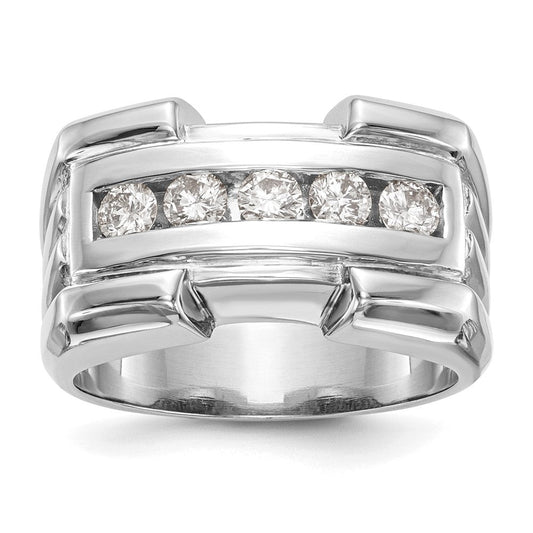 0.64ct. CZ Solid Real 14k White Gold Men's Wedding Band Ring