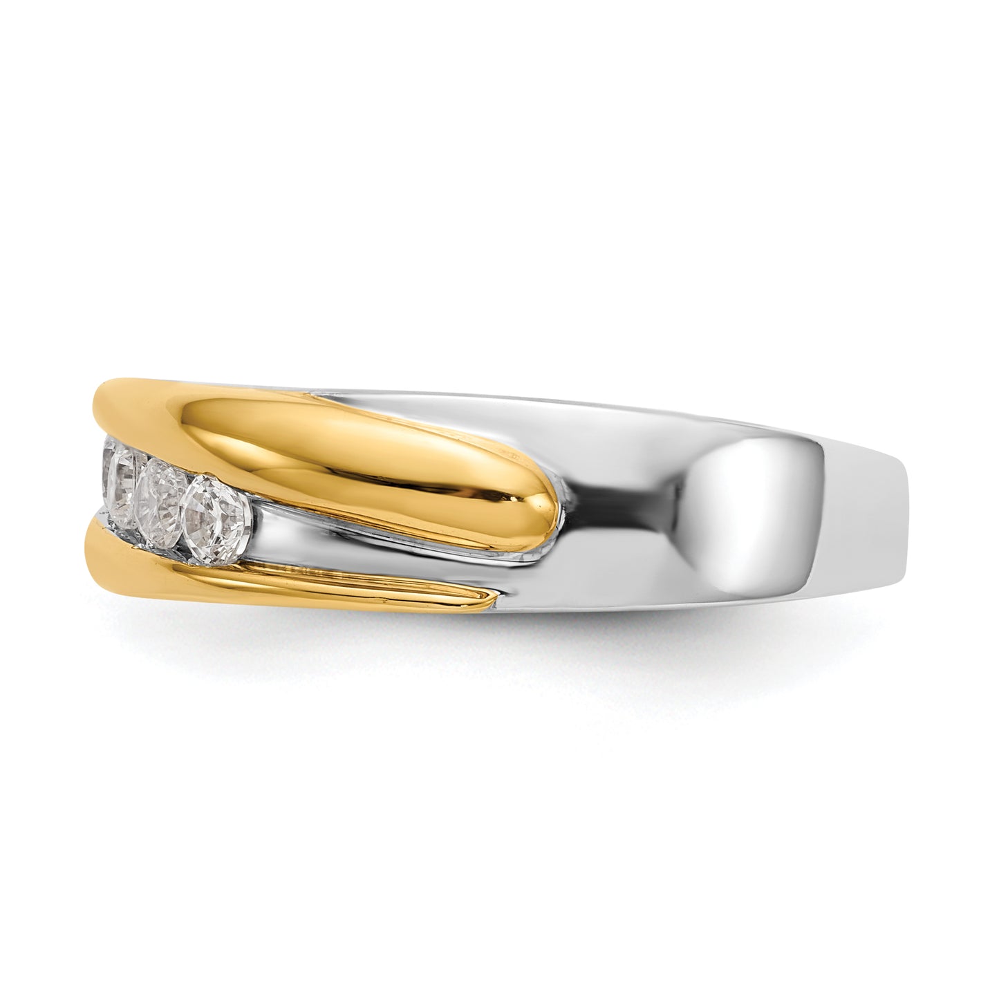 14k Two-tone Two Tone 3/8 Ct. Lab Grown Diamond VS/SI+ G+ Men's Ring