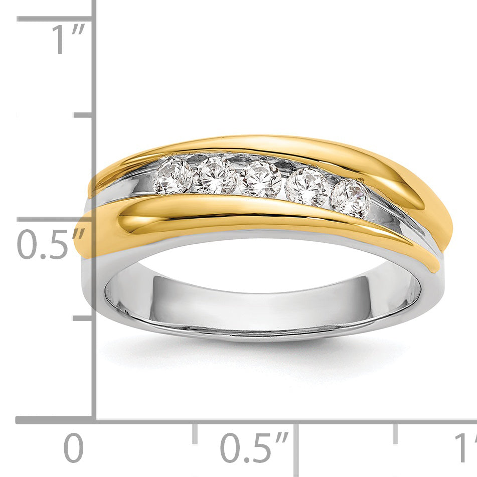 14k Two-tone Two Tone 3/8 Ct. Lab Grown Diamond VS/SI+ G+ Men's Ring