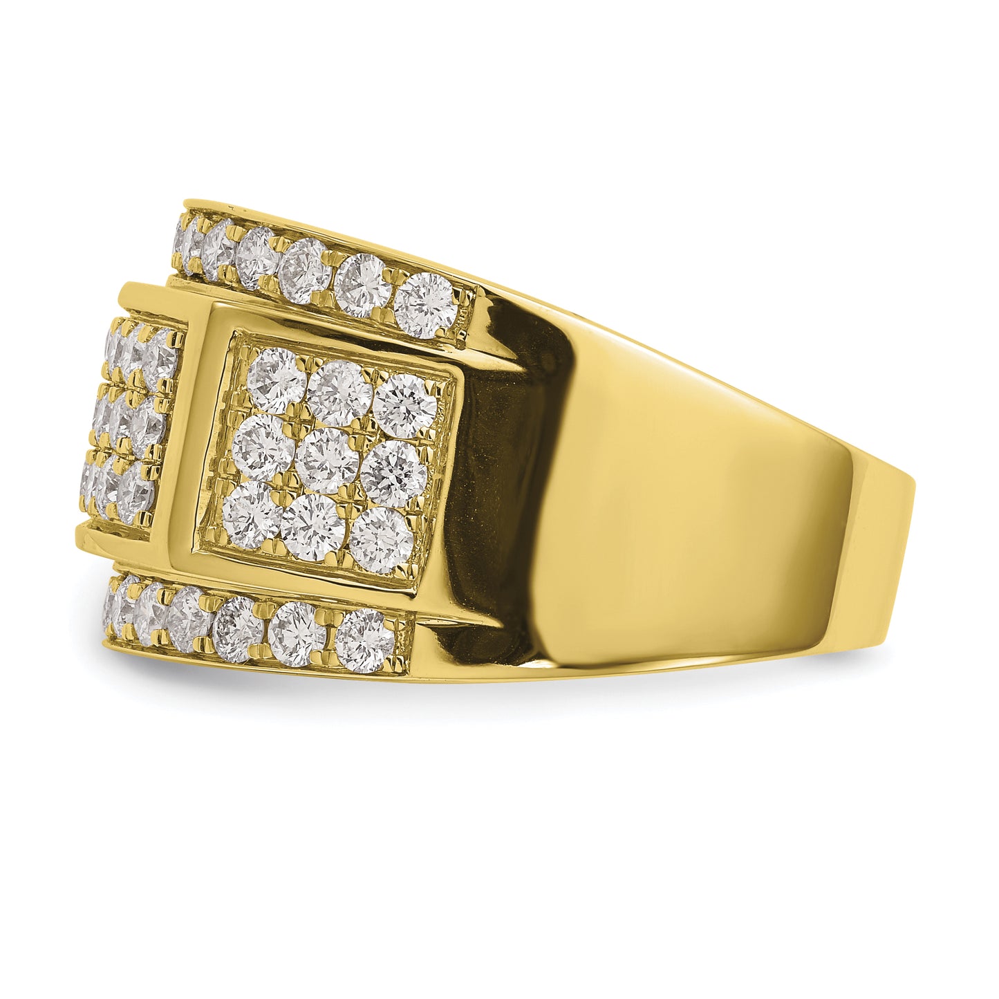 10k Yellow Gold White 3 Ct. Lab Grown Diamond VS/SI+ G+ Men's Ring