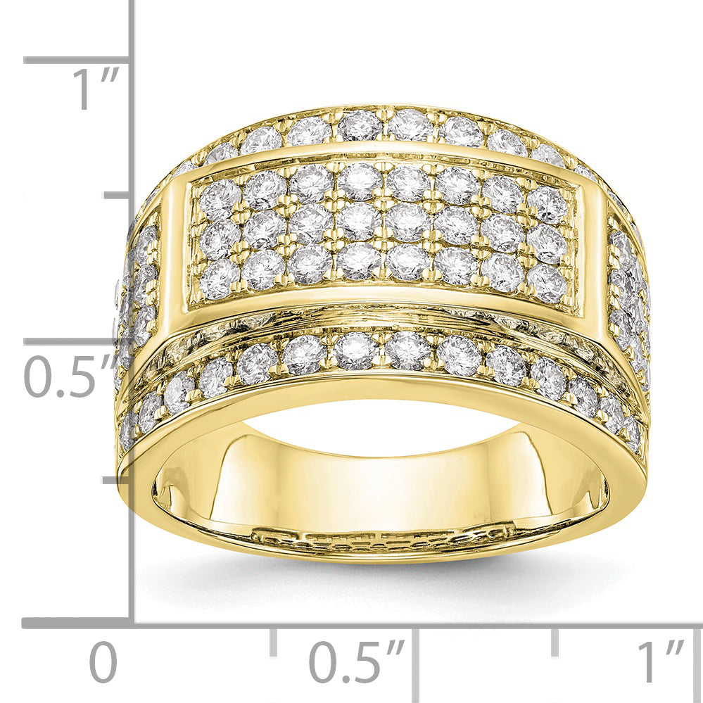 10k Yellow Gold 2 Ct. Lab Grown Diamond VS/SI+ G+ Men's Ring