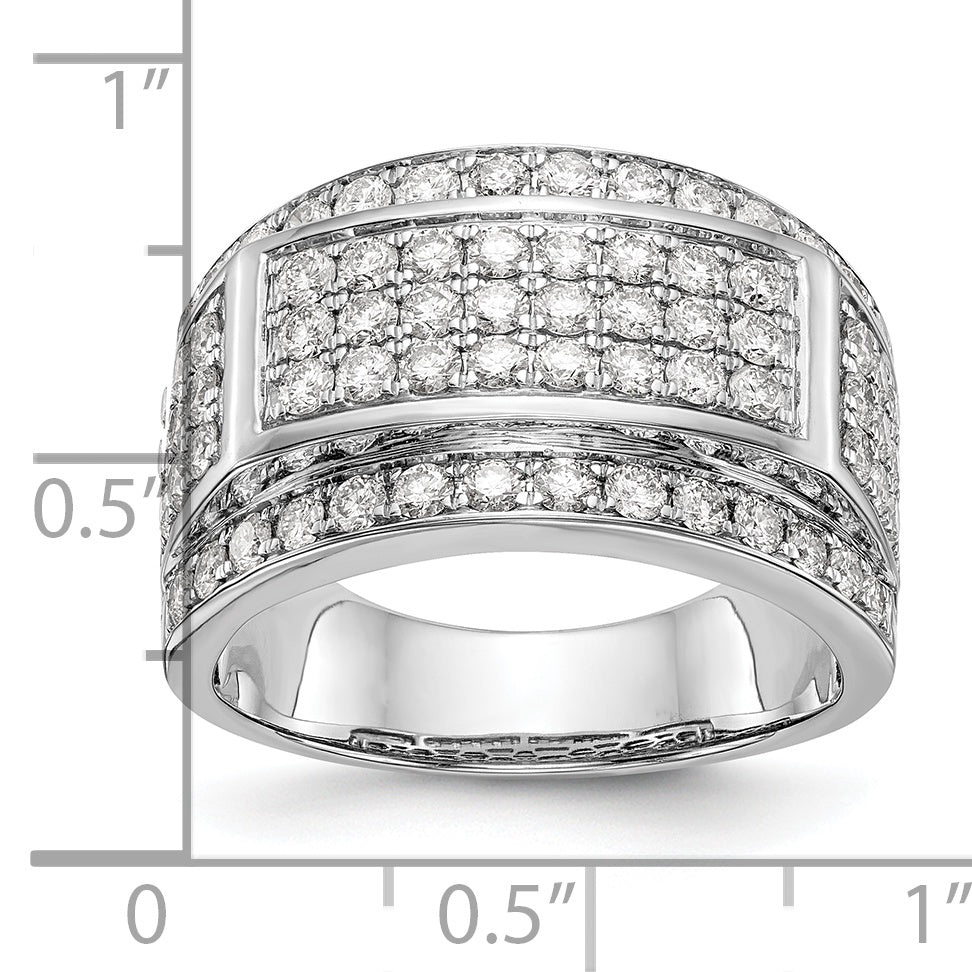 14k White Gold 2 Ct. Lab Grown Diamond VS/SI+ G+ Men's Ring