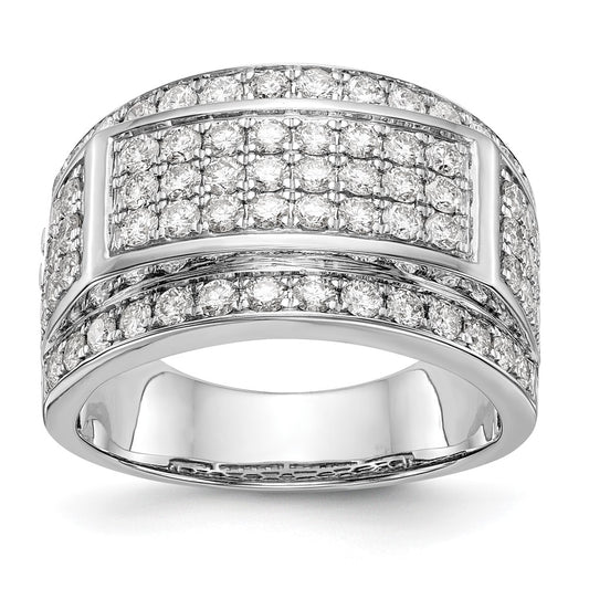 14K White Gold Pave 2 Carat Diamond Complete Men'S Band
