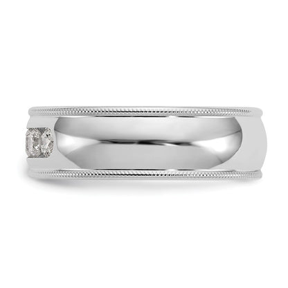 14K White Gold True Origin Men'S 1/2 Carat Lab Grown Diamond Vs D E F Polished Five Stone Miligrain Size 10.5 Band