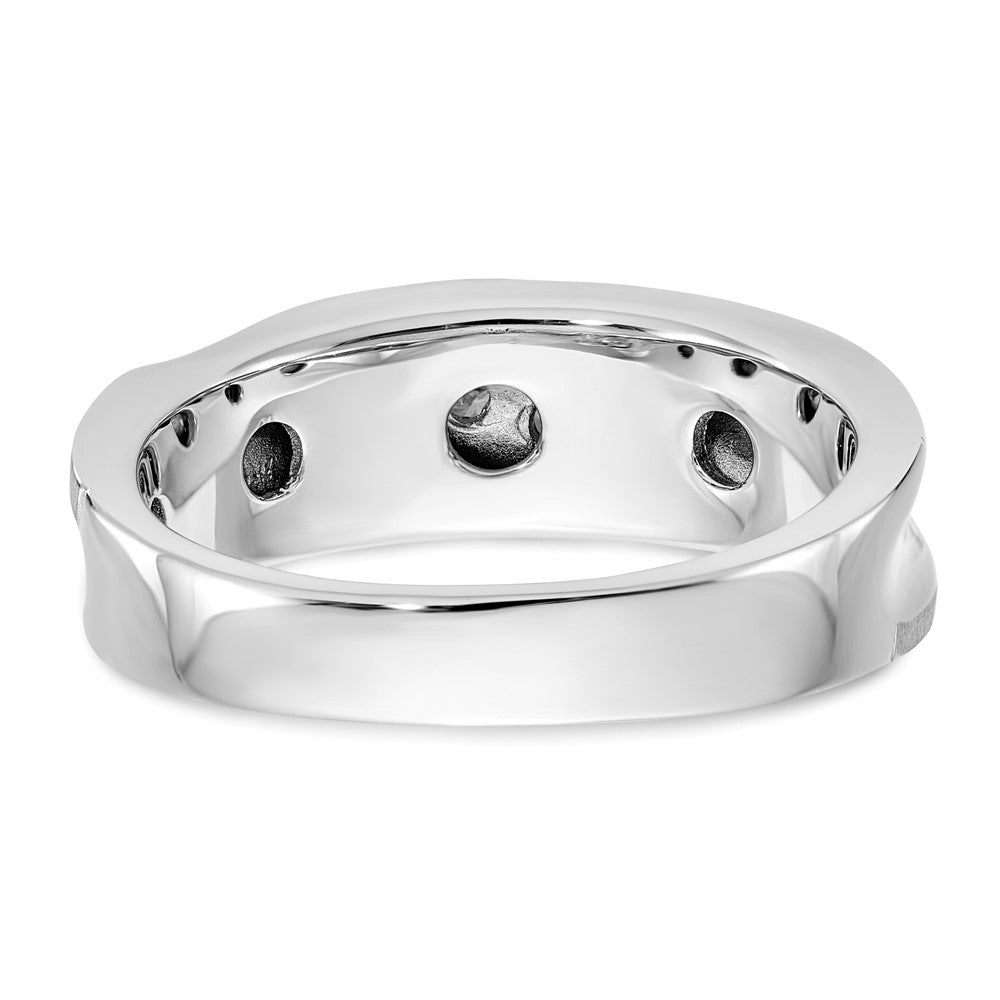 14K White Gold True Origin Men'S 1/4 Carat Lab Grown Diamond Vs/Si D E F Brushed And Polished Band