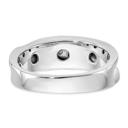 14K White Gold True Origin Men'S 1/4 Carat Lab Grown Diamond Vs/Si D E F Brushed And Polished Band