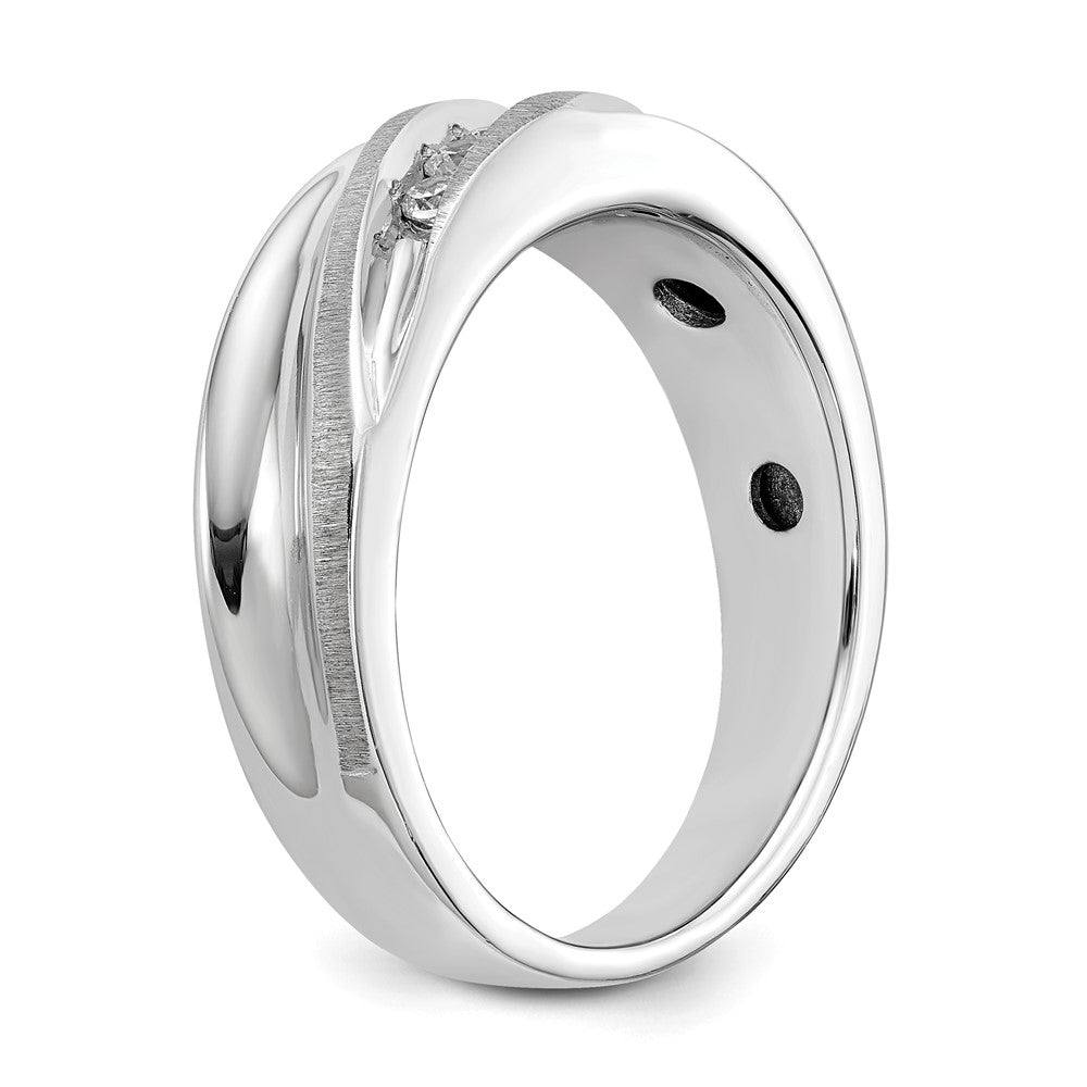 14K White Gold True Origin Men'S 1/4 Carat Lab Grown Diamond Vs/Si D E F Brushed And Polished Band