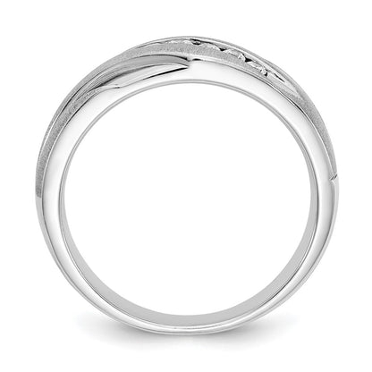 14K White Gold True Origin Men'S 1/4 Carat Lab Grown Diamond Vs D E F Brushed And Polished Band