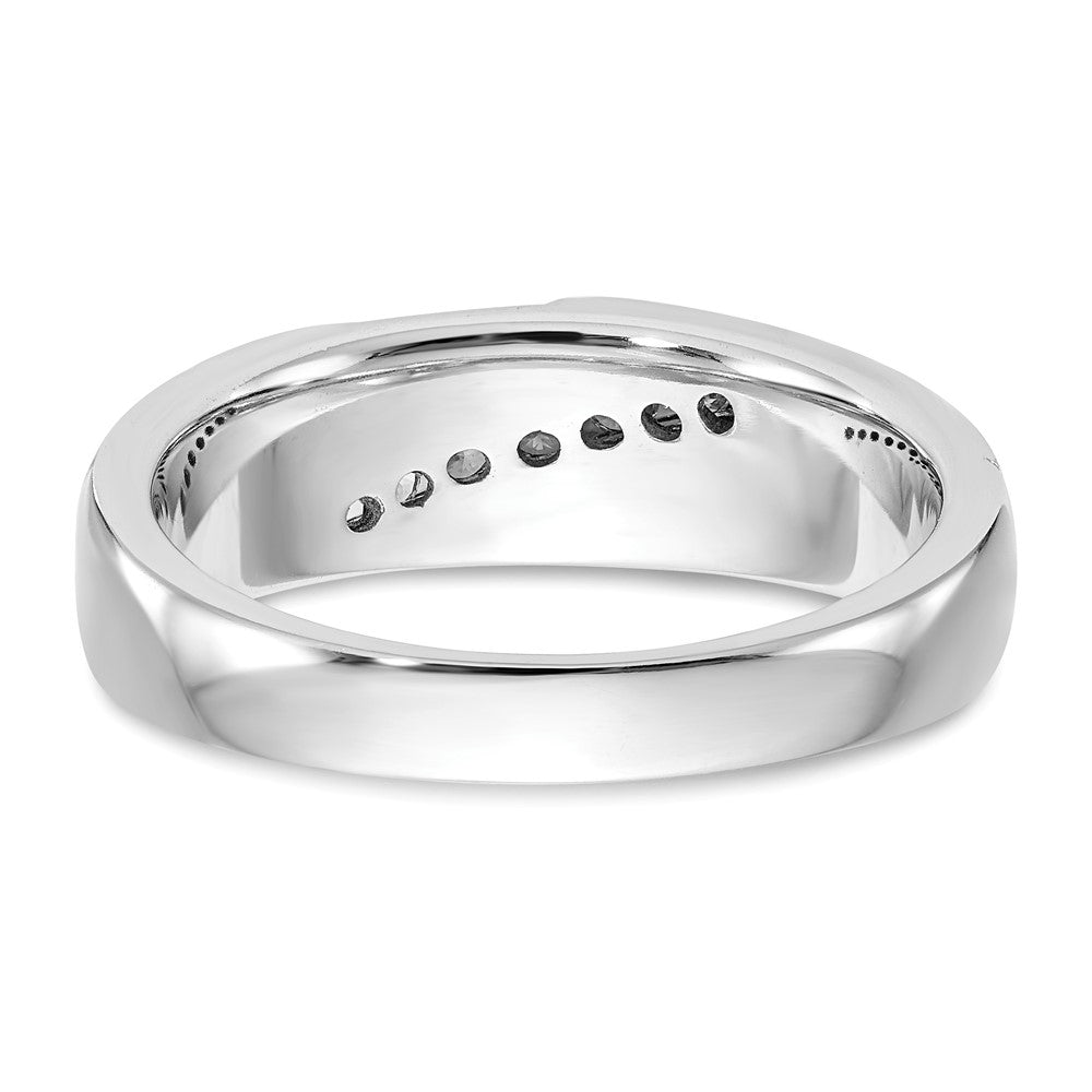 14K White Gold True Origin Men'S 1/4 Carat Lab Grown Diamond Vs D E F Brushed And Polished Band