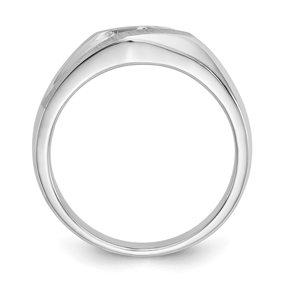 14K White Gold True Origin Men'S 1/5 Carat Lab Grown Diamond Vs D E F Brushed And Polished Band