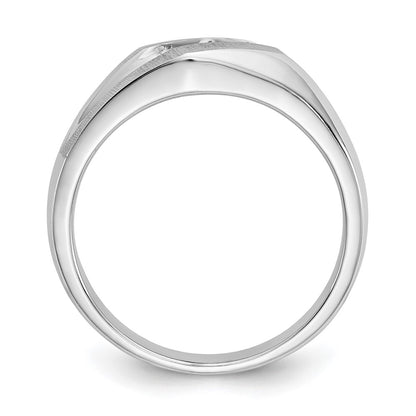 14K White Gold True Origin Men'S 1/5 Carat Lab Grown Diamond Vs D E F Brushed And Polished Band