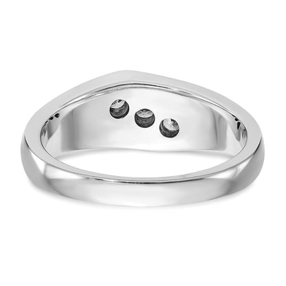 14K White Gold True Origin Men'S 1/5 Carat Lab Grown Diamond Vs D E F Brushed And Polished Band