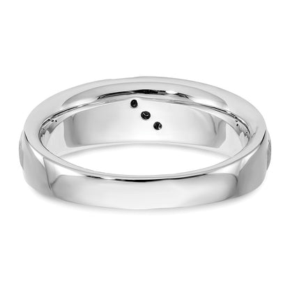 14K White Gold True Origin Men'S 1/20 Carat Lab Grown Diamond Vs/Si D E F Brushed And Polished Band
