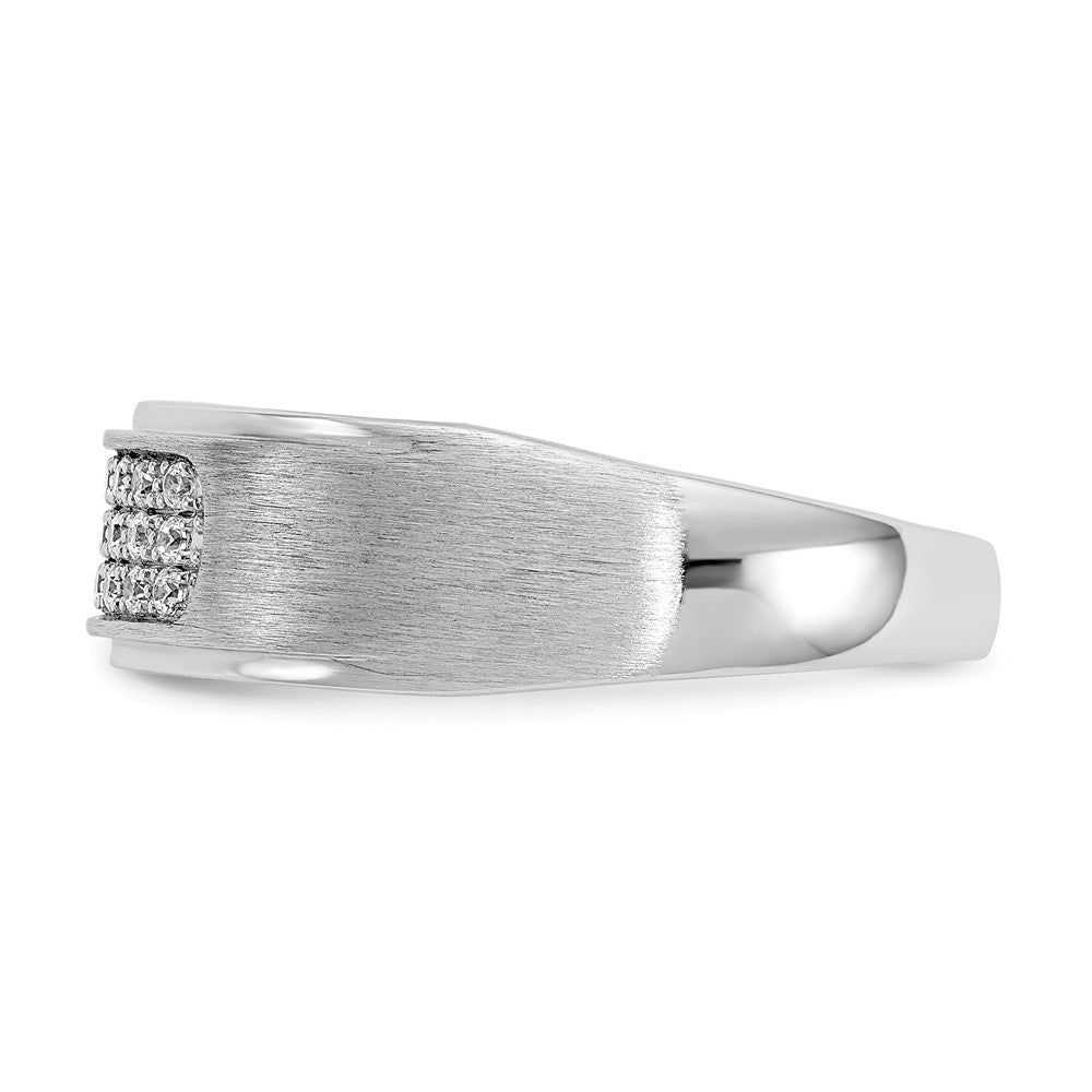 14K White Gold True Origin Men'S 1/4 Carat Lab Grown Diamond Vs/Si D E F Brushed And Polished Band