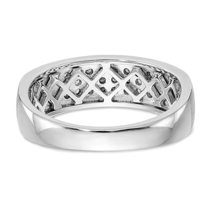 14K White Gold True Origin Men'S 1/4 Carat Lab Grown Diamond Vs/Si D E F Brushed And Polished Band