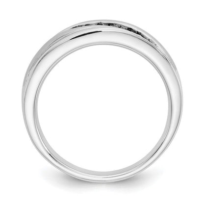 14K White Gold True Origin Men'S 1/2 Carat Lab Grown Diamond Vs/Si D E F Brushed And Polished Band