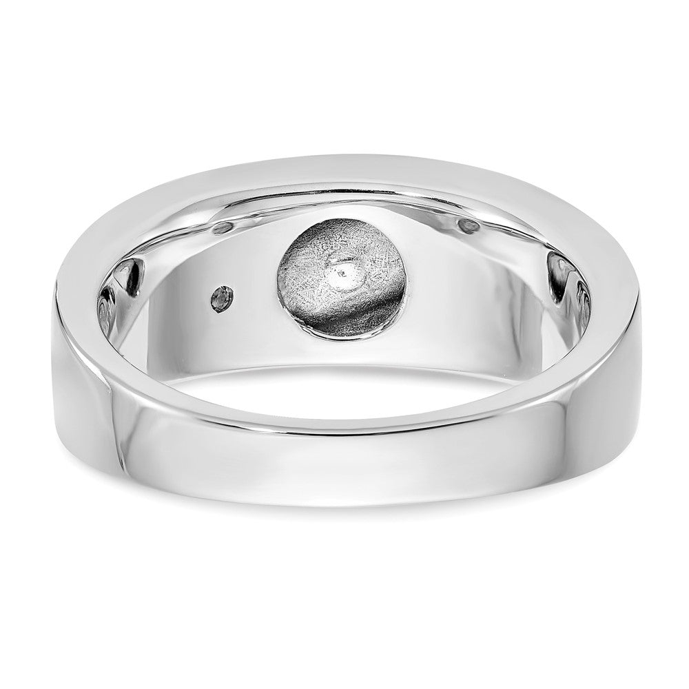 14K White Gold True Origin Men'S 1/2 Carat Lab Grown Diamond Vs/Si D E F Brushed And Polished Band