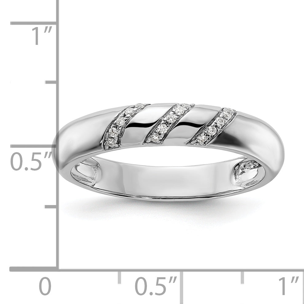 14K White Gold Lab Grown Diamond VS/SI+ G+ Trio Men's Band Ring