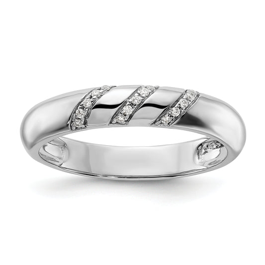 14K White Gold Lab Grown Diamond VS/SI+ G+ Trio Men's Band Ring