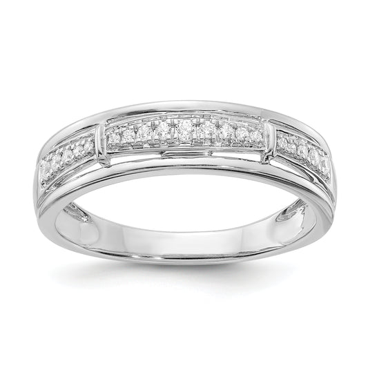 14K White Gold Lab Grown Diamond VS/SI+ G+ Trio Men's Band Ring