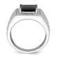 14k White Gold 1/2 Ct. Lab Grown Diamond VS/SI+ G+ and Onyx Side Cross Men's Ring