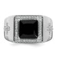 14k White Gold 1/2 Ct. Lab Grown Diamond VS/SI+ G+ and Onyx Side Cross Men's Ring