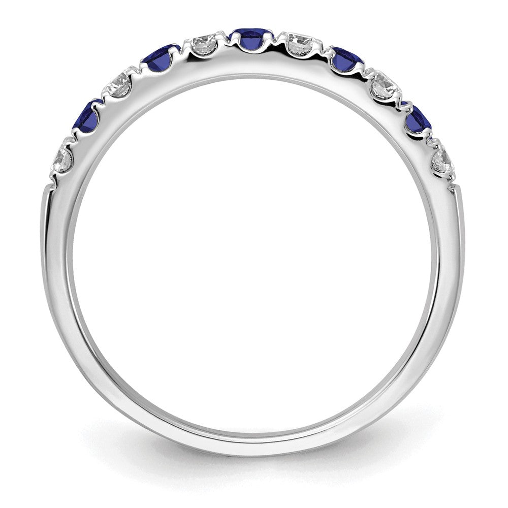 14k White Gold 1/2 Ct. Lab Grown Diamond VS/SI+ G+ and Lab Created Blue Sapphire Band Ring