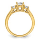 14k Yellow Gold 3/4 Ct. Lab Grown Diamond VS/SI+ G+ 3/4 Ct. Center Round Three Stone Engagement Ring