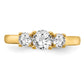 14k Yellow Gold 3/4 Ct. Lab Grown Diamond VS/SI+ G+ 3/4 Ct. Center Round Three Stone Engagement Ring