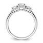 14k White Gold 1 Ct. Lab Grown Diamond VS/SI+ G+ Three Stone Engagement Ring