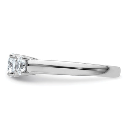14k White Gold 14k White Gold 1 carat Lab Grown Diamond VS+ F+ Three Stone Complete Engagement Ring