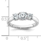 14k White Gold 1 Ct. Lab Grown Diamond VS/SI+ G+ Three Stone Engagement Ring