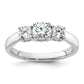 14k White Gold 1 Ct. Lab Grown Diamond VS/SI+ G+ Three Stone Engagement Ring