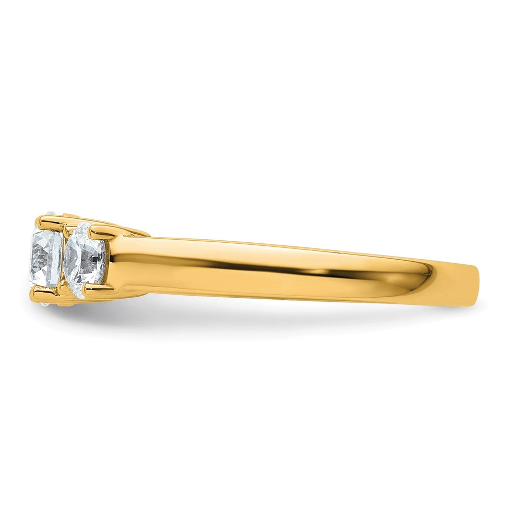 14k Yellow Gold 1 Ct. Lab Grown Diamond VS/SI+ G+ Three Stone Engagement Ring