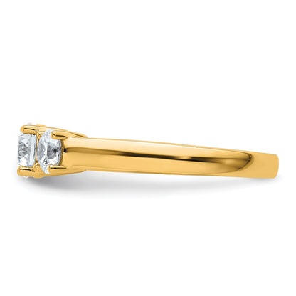 14k Yellow Gold 14k 1 carat Lab Grown Diamond VS+ F+ Three Stone Complete Engagement Ring