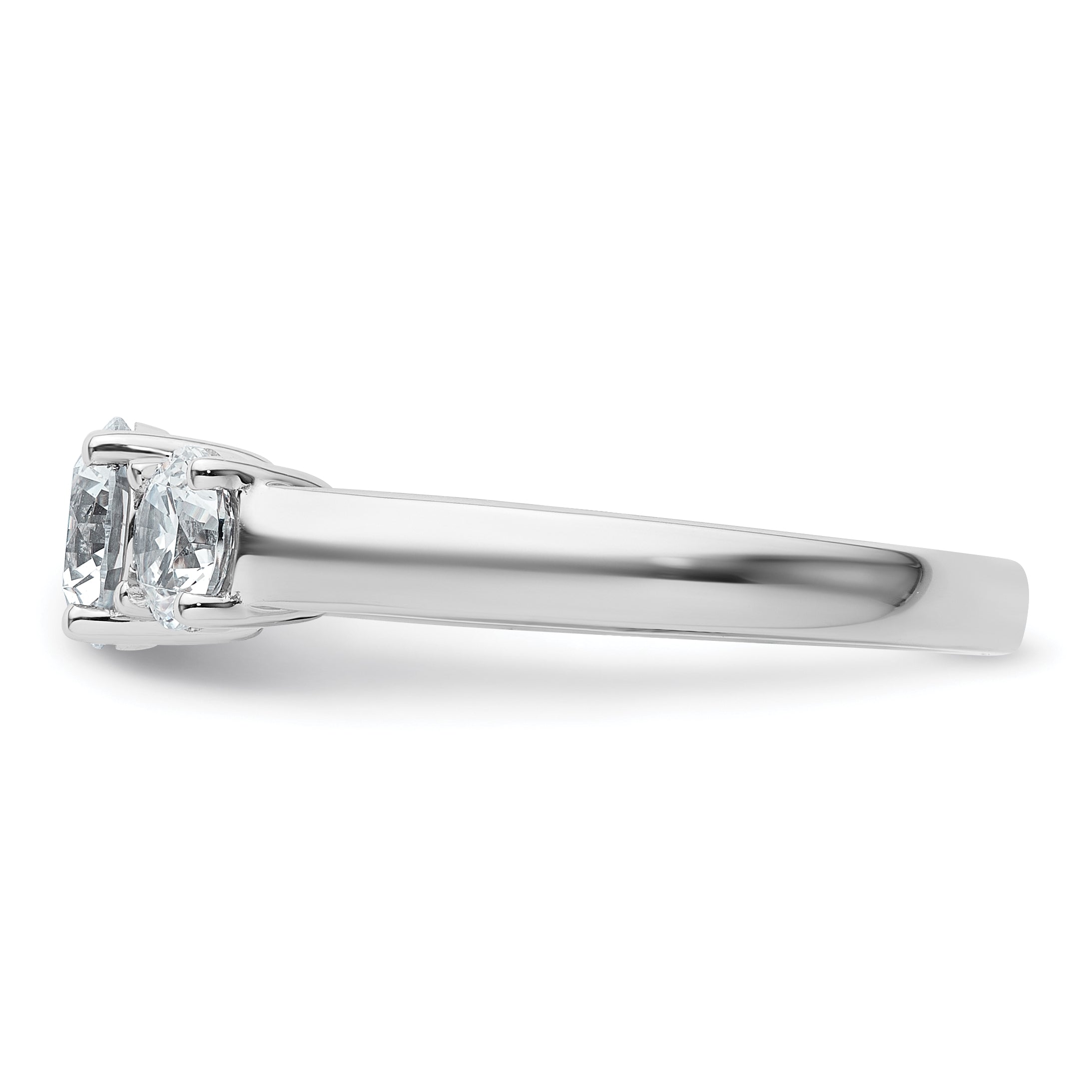 14k White Gold 14k White Gold 1 1/2 carat Lab Grown Diamond VS+ F+ Three Stone Complete Engagement Ring