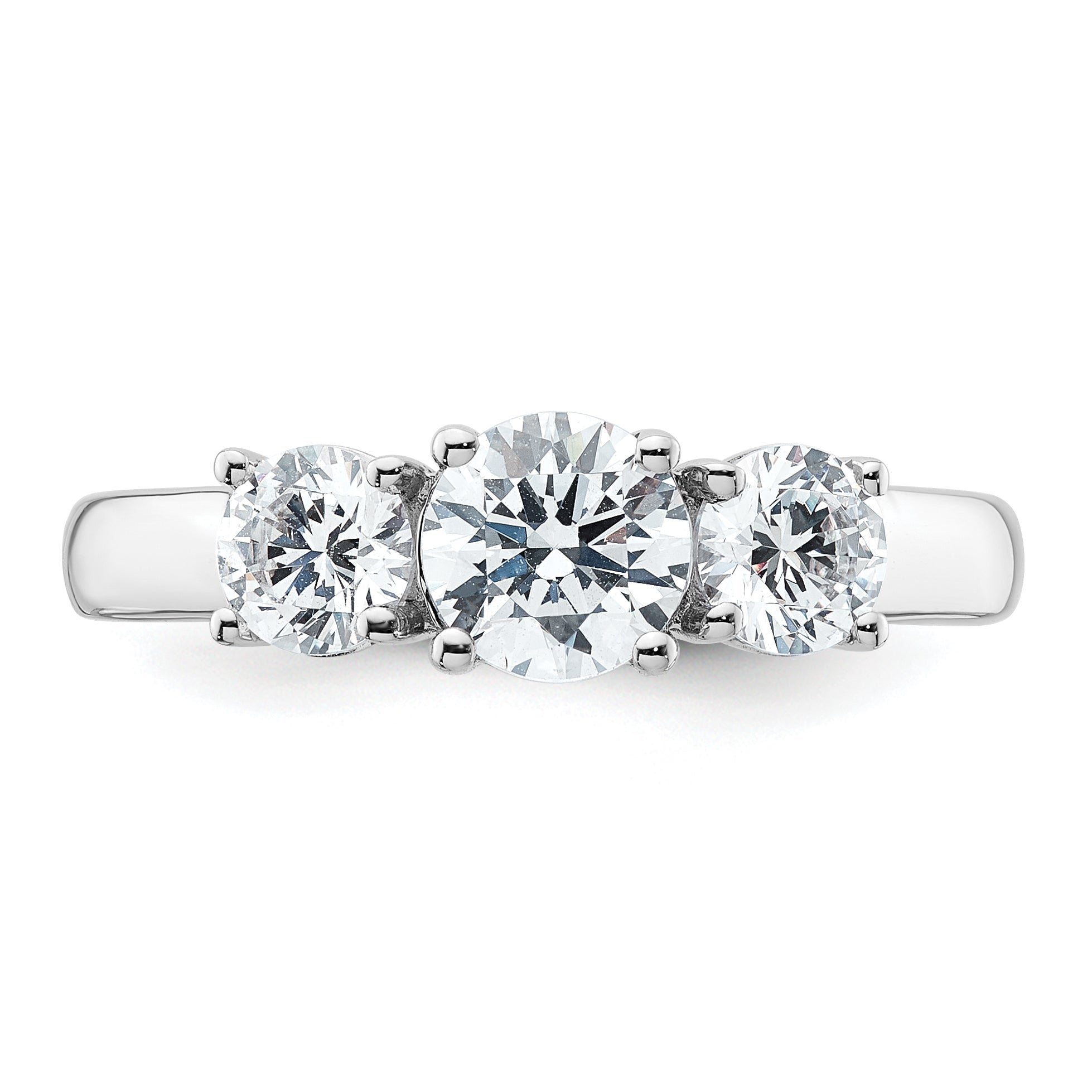 14k White Gold 14k White Gold 1 1/2 carat Lab Grown Diamond VS+ F+ Three Stone Complete Engagement Ring