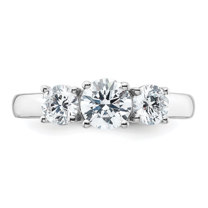 14k White Gold 14k White Gold 1 1/2 carat Lab Grown Diamond VS+ F+ Three Stone Complete Engagement Ring
